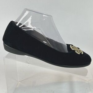 Aerosoles Exhibit Ballet Flats Women's Sz 6.5M Stitch N Turn Black Suede Comfort